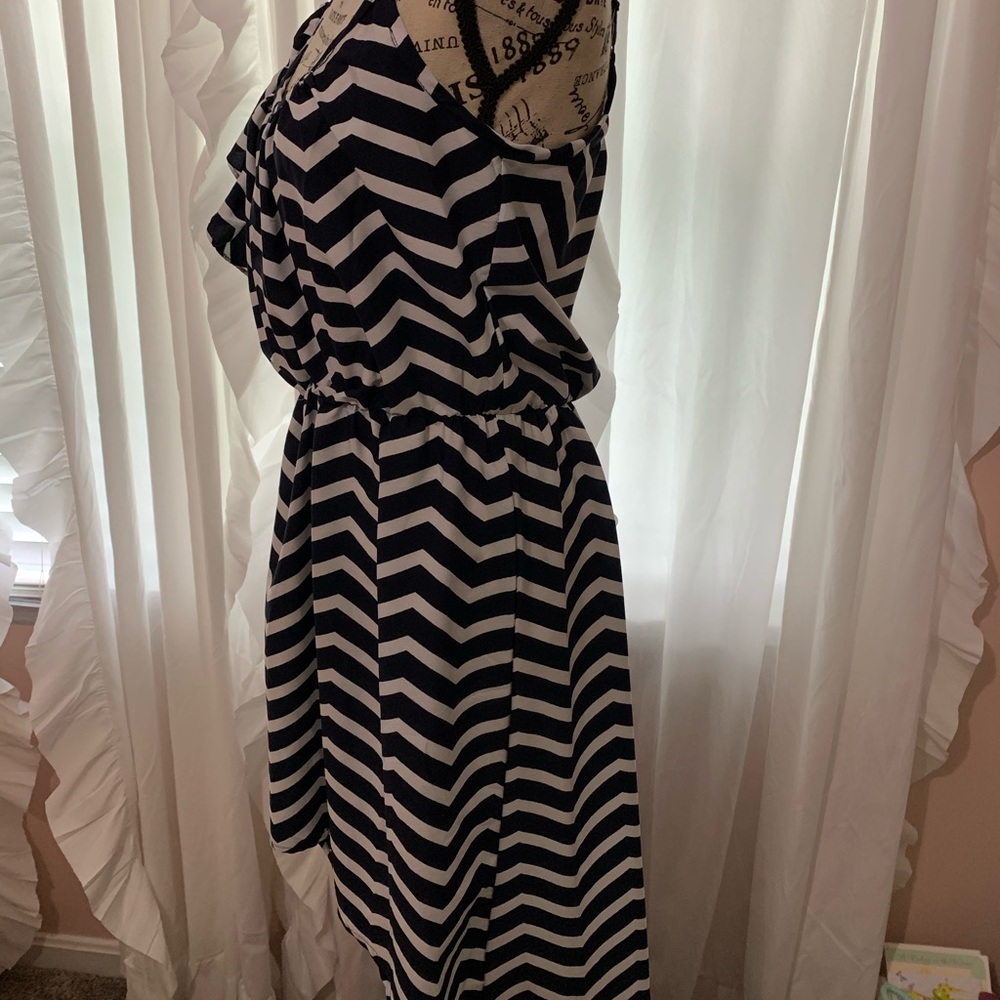 Navy/white high-low sundress